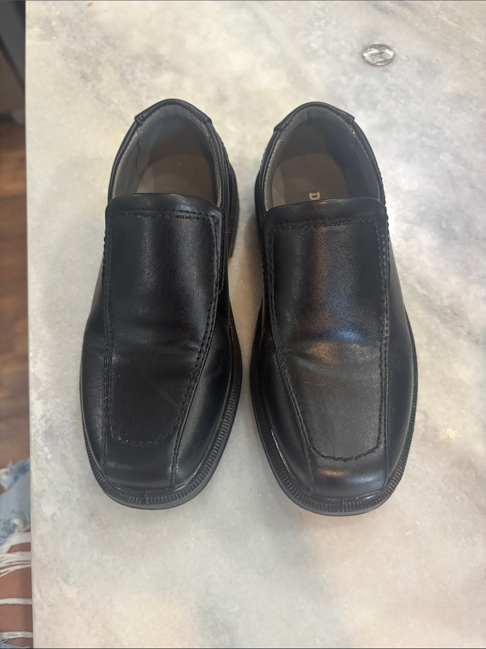 Deer Stags Little Boys Black Slip-On Dress Shoes